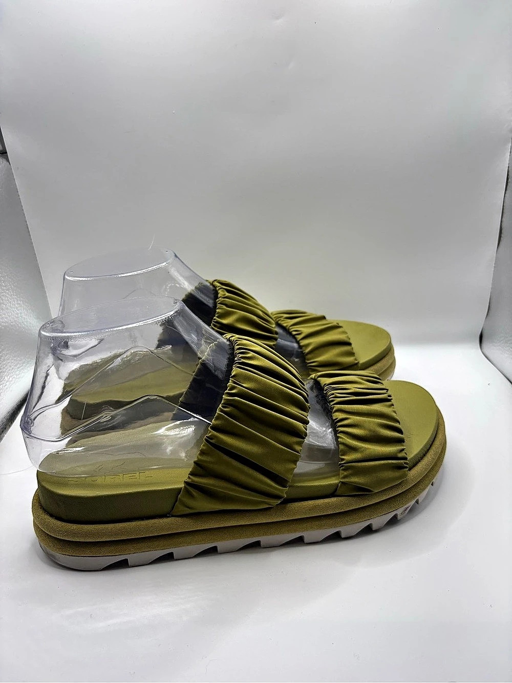 Sorel Kinetic Impact II Ruched Platform Sandals Green US 8.5